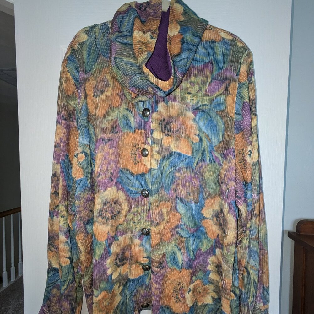 Susan Graver Crinkle Multiple Color Tunic - image 1